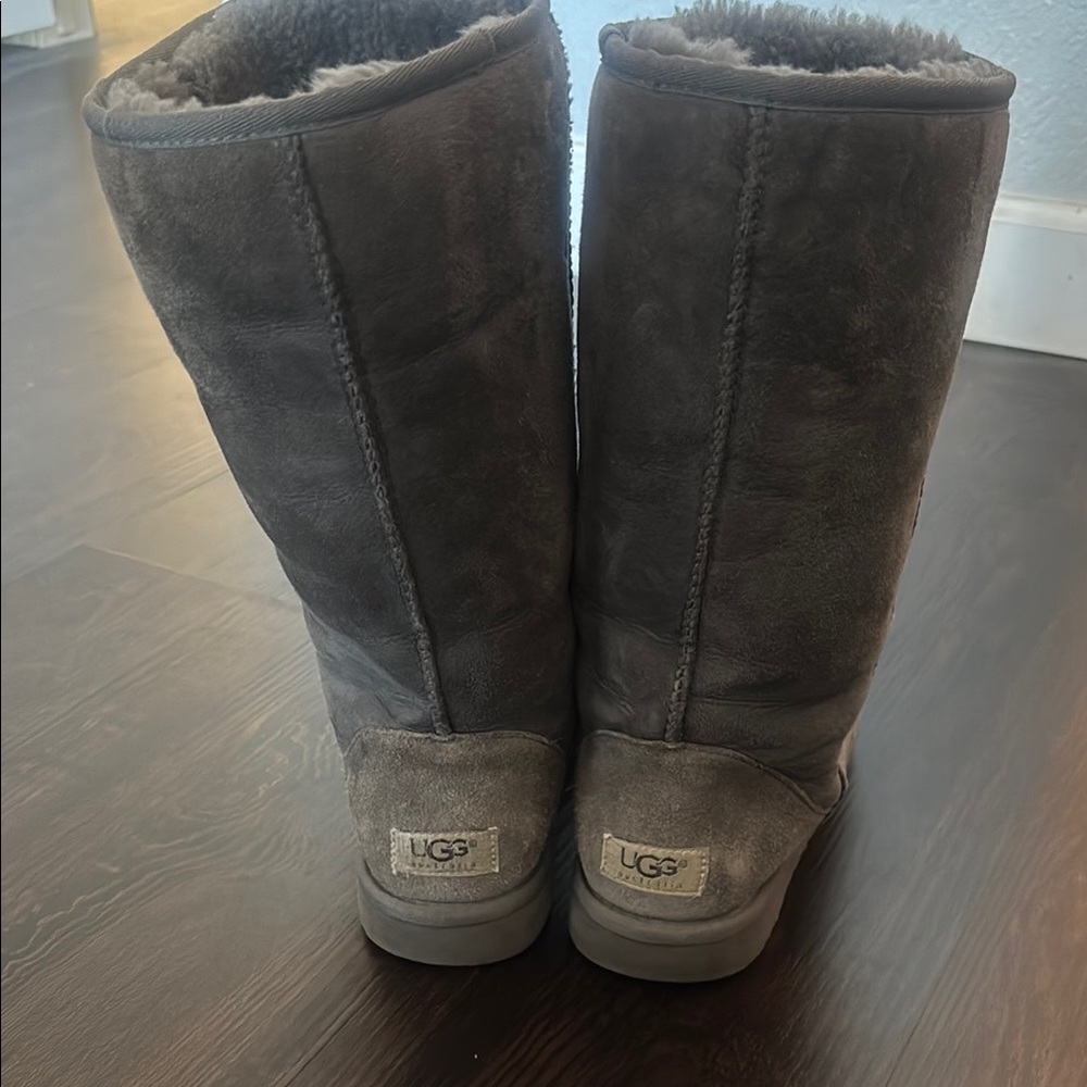 UGG Australia Gray Shearling-Lined Boots